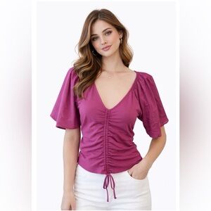 Anthropologie Maeve Magenta Top